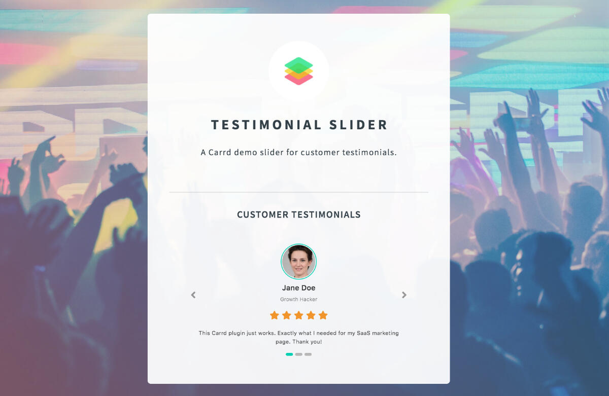 Testimonial slider Carrd plugin